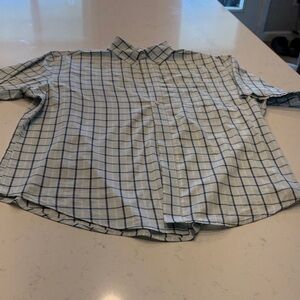 Croft & Barrow Navy and White Plaid Shirt